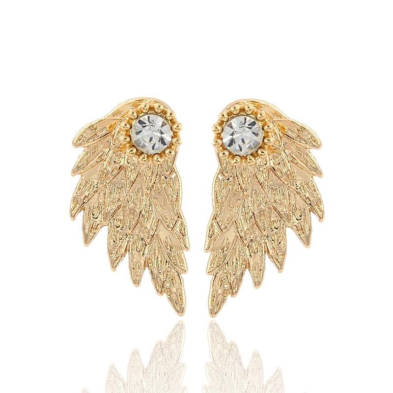 Gold Angel Wings Stud Earrings