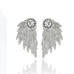 Silver Angel Wings Stud Earrings