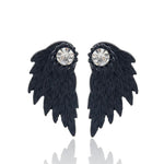 Black Angel Wings Stud Earrings