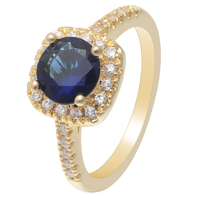 Blue Gold Cubic Zirconia Ring