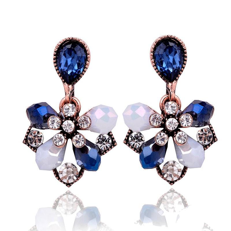 Blue Petals Stud Earrings