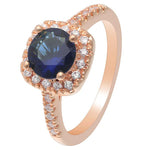 Blue Rose Gold Cubic Zirconia Ring