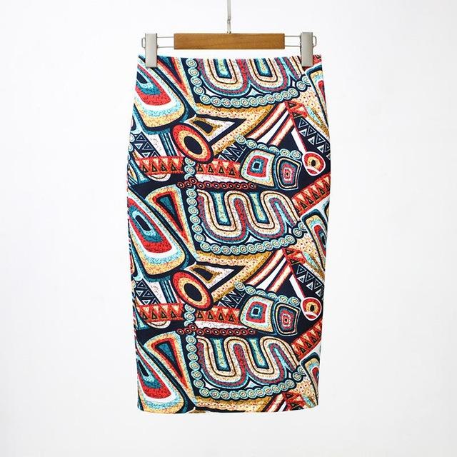 Colourful Floral Pencil Skirt