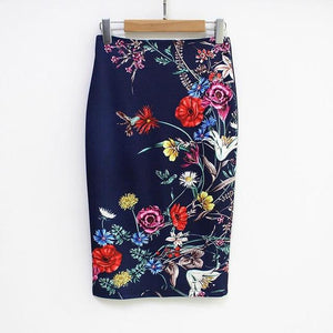 Flowers Navy Floral Pencil Skirt