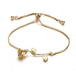 Gold Rose Charm Bracelet