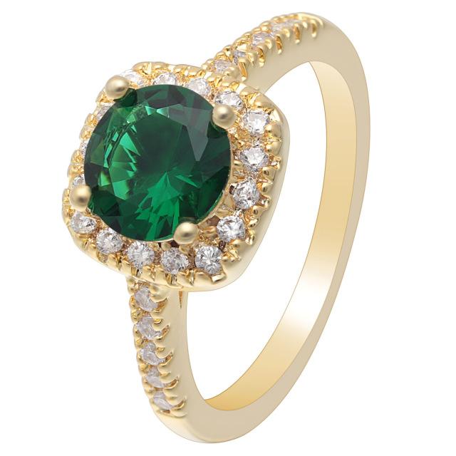 Green Gold Cubic Zirconia Ring
