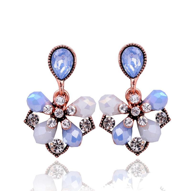 Light Blue Petals Stud Earrings