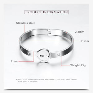 Heart Lock Key Bracelet Pendant For Couples Specs