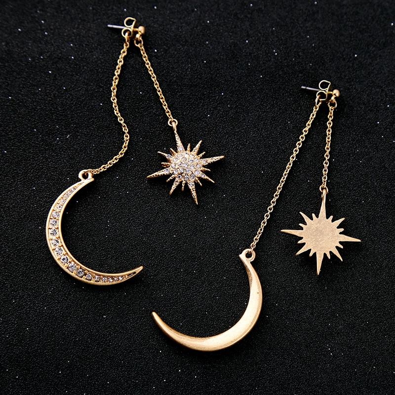 Sparkling Moon & Star Stud Earrings | Pandora UK
