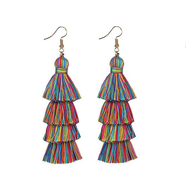 Multicolor Rainbow Layered Earrings