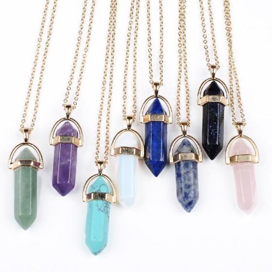 Real Gem Pink Purple Crystal Hexagonal Turquoise Pendant Necklace With  Chakra Point Natural Stone Womens Jewelry With Fast Drop Delivery DH50G  From Yy_dhhome, $0.39 | DHgate.Com