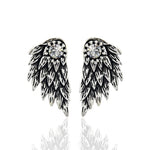 Old Silver Angel Wings Stud Earrings
