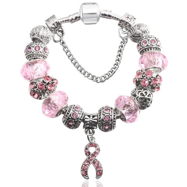 Crystal Charm Bracelet Pink 1 / 21cm