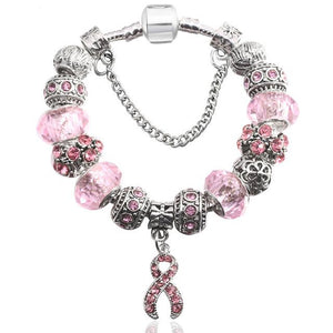 Crystal Charm Bracelet Pink / 18cm