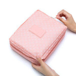Pink Dot Waterproof Cosmetic Bag