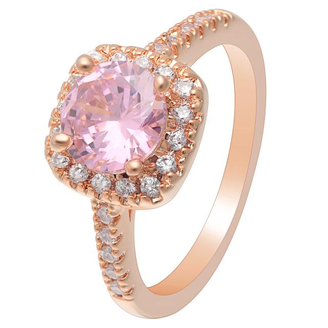 Pink Rose Gold Cubic Zirconia Ring
