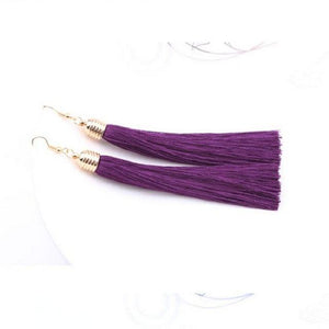 Purple Tassel Earrings