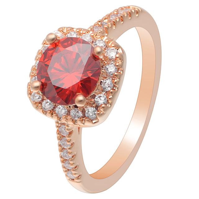Red Rose Gold Cubic Zirconia Ring