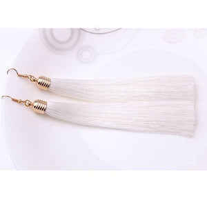 White Tassel Earrings