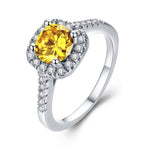 Yellow Stone Cubic Zirconia Ring
